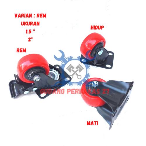 Jual RODA PVC MERAH TROLLEY 1.5