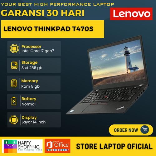 Jual LENOVO THINKPAD T470s CORE I7 GEN7 RAM 8/16/20GB SSD 256GB 