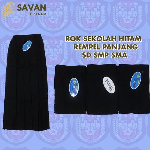 Jual BARU ROK SEKOLAH HITAM PANJANG REMPEL MEREK SERAGAM SD SMP SMA - 1 ...