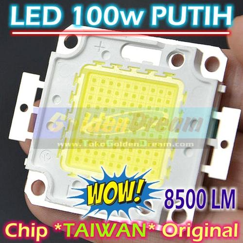 Jual NEW High Power LED 100W Taiwan Cold White 31-36V Lampu HPL 100 ...