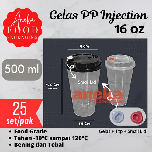 Jual PP cup INJECTION 16oz 500ml gelas plastik boba cheese tea thinwall ...