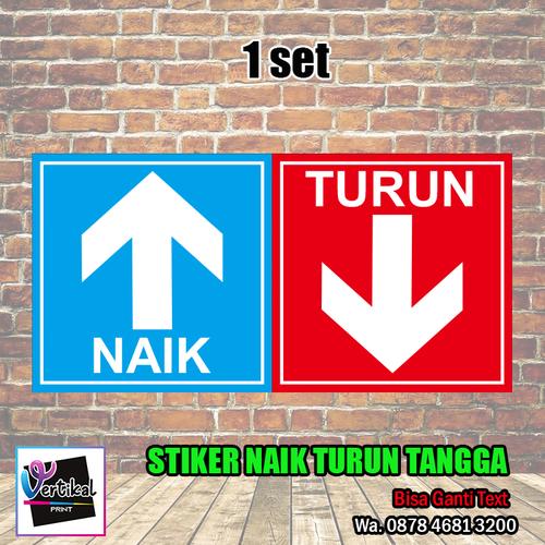 Jual Stiker Lantai Vinyl Petunjuk Naik Turun Tangga - Uk. 8x8 CM ...
