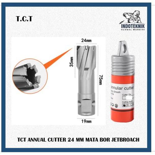 Jual Mata Bor Magnet Jet Broach 24 mm Jetbroach TCT 24 MM 24mm X 35mm ...