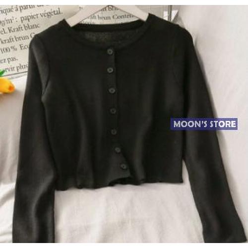 Black Athelia Knit Top Jual BARU! Cardigan Wanita Model Crop Top