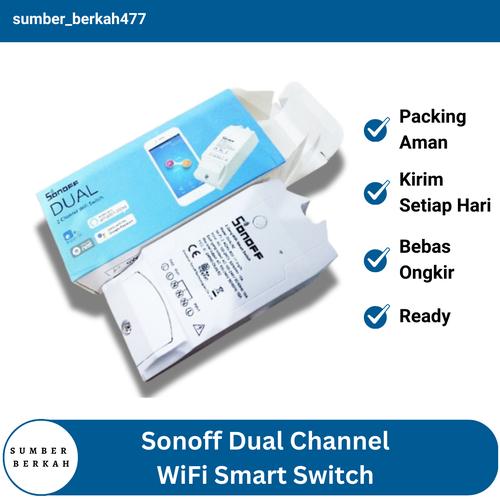 Jual SONOFF Dual - 2 Channel Wireless Wifi IoT Switch Smart Home - Kota ...