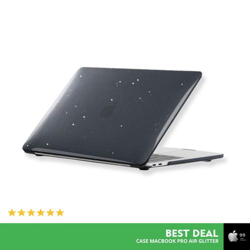 Promo Hard Case MacBook Air Pro M1 M2 M3 13 Inch 2020 2022 Glitter MBA Casing Cover Glitter Black, Air M1 13' di