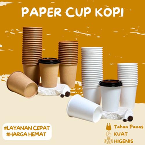 Jual Paper Cup Gelas Kopi 8 Oz Tahan Panas Teh Susu Milo Putih Coklat ...