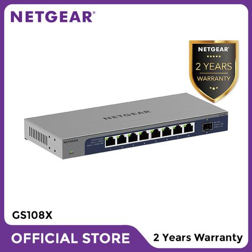 Promo Netgear GS108X 8-Port Gigabit Ethernet Unmanaged Switch with  dedicated 10G SFP+ Port di Netgear Official Store Tokopedia