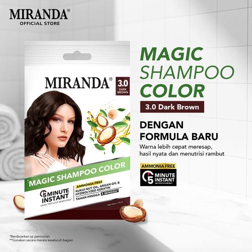 Jual [NEW FORMULA] Miranda Magic Shampoo Color - Dark Brown - Jakarta