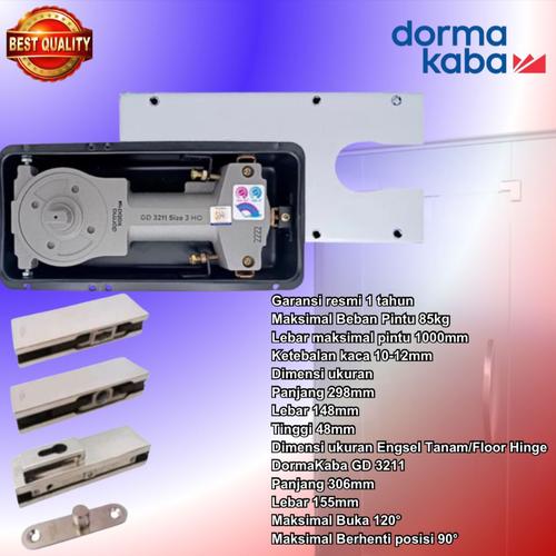 Promo Paket Floor Hinge Dormakaba GD3211 + Patch Fitting Glass Dorma
