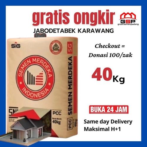 Jual Semen MERDEKA 40kg 1/2 DO (110 zak) AREA JABODEBEK KARAWANG ...