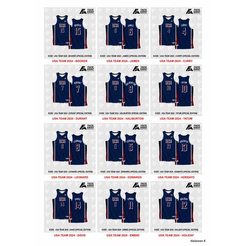 JERSEY BASKET TIMNAS USA 2024 AMERIKA (DREAM TEAM) BIRU MERAH ALL PLAYER  6/JAMES, XXXL di Mevel Tokopedia