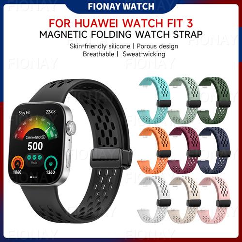Jam Tangan Huawei Fitness Tracker Band Pro Magnetic Strap For Huawei Watch  Fit 3/4/4 Pro Strap Nylon Braided Replacement Band Tali Jam Tangan