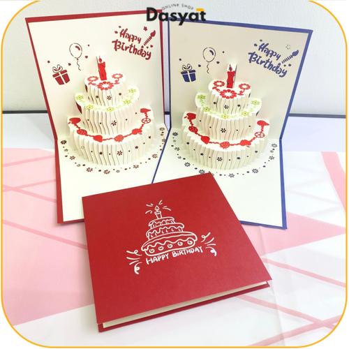 Promo DOS Kartu Ucapan Pop Up 3D Bentuk Kue Ulang Tahun Kartu Ucapan ...