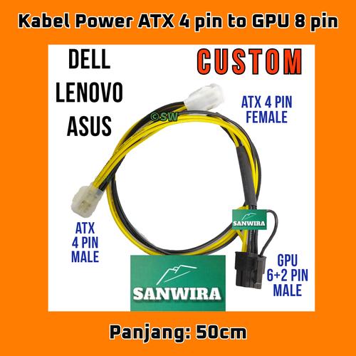 Jual Kabel Power ATX 4 pin to GPU 8 pin - Jakarta Pusat - Sanwira cable ...