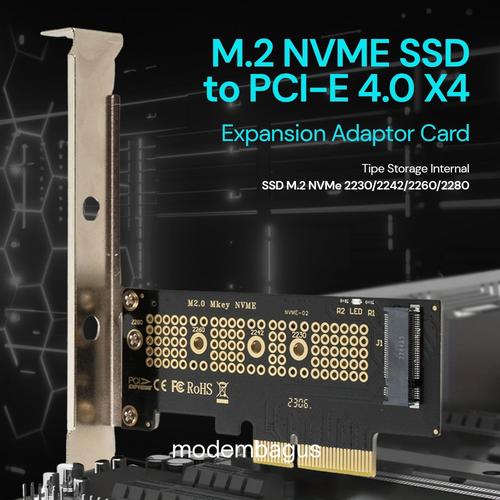 Adaptor Card SSD M2 NVME to Slot PCI-E X4 Komputer Adapter di  Modembagus Tokopedia