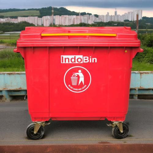 Indobin Jual Tong sampah besar plastik hdpe kap 660 liter merek indobin - Merah ...