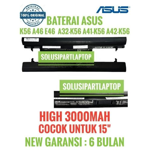 Batteria A41-K56 44Wh Per Asus A46, K56, K46, S56 | Sostitutiva A31/A32/A42-K56 Con Display Intelligente