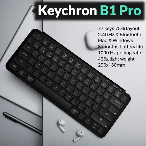 Promo Keychron B1 Pro Ultra-Slim Wireless Keyboard ( ultra 