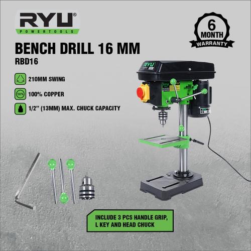 Jual RYU TEKIRO Mesin Bor Duduk RBD 16 16mm Bench Drill Press RBD16 ...