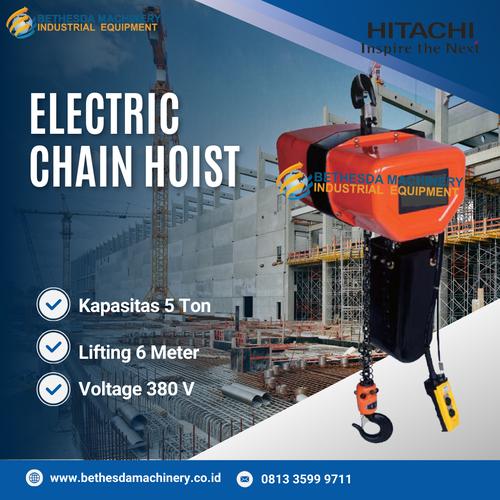 Jual Hitachi Chain Hoist 5 Ton Electric Hoist Crane 5000 Kg x 6 meter ...