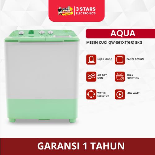 Jual MESIN CUCI 2 TABUNG AQUA QW-861XT 8 KG HIJAB MODE - Kota Blitar