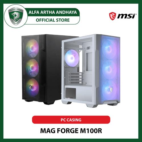 Promo MSI MAG FORGE M100R M-ATX PC Casing [with 4 Pre-install Fan ...