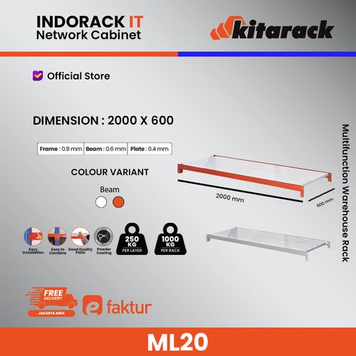 Jual ambalan tatakan shelf layer rack gudang light duty lvl rack ...
