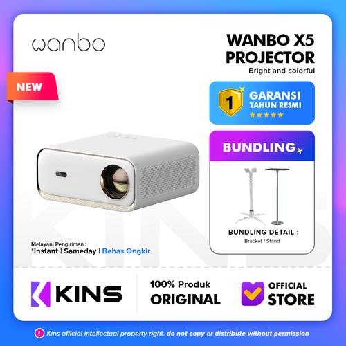 Promo Wanbo X5 Projector 4K Decoder HD 1100 ANSI Lumen Auto-Focus ...