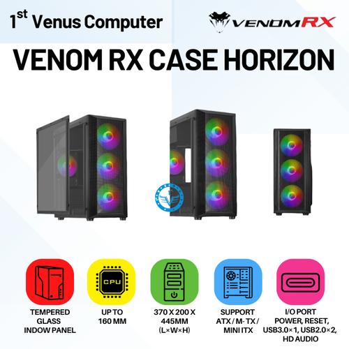 Jual Casing PC VenomRX HORIZON Black Tempered Glass Side ATX Gaming ...