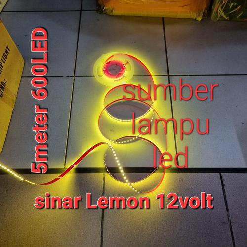 Jual led strip light golden yellow 2835 indoor 120led 12volt 12v 5meter ...