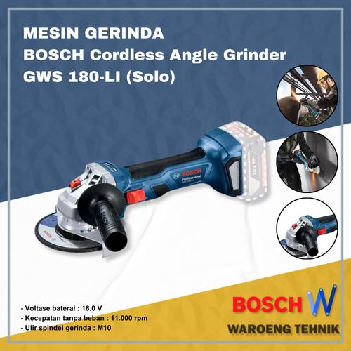 Jual Mesin Gerinda BOSCH Cordless Angle Grinder GWS 180-LI (Solo