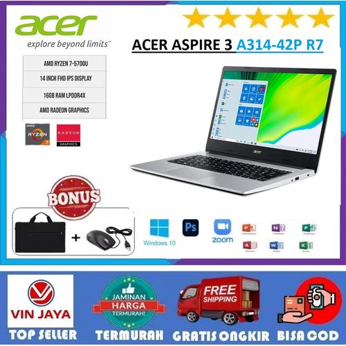 Promo LAPTOP BARU ACER ASPIRE A314 42P R7E5 Amd Ryzen 7-5700U