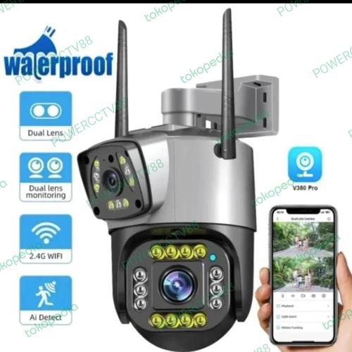 Jual CCTV WIFI IP CAMERA DUAL LENS ZOOM APP V380 PRO AUTOMATIC TRACKING ...