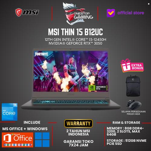 Promo MSI Thin 15 B12UC i512450H RTX 3050 8GB 512GB 15.6" FHD 144Hz — free download