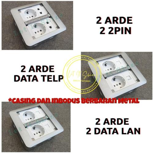 Jual Stop Kontak Lantai Mirip Double Duplex Stopkontak 6 Modul 2 Arde ...