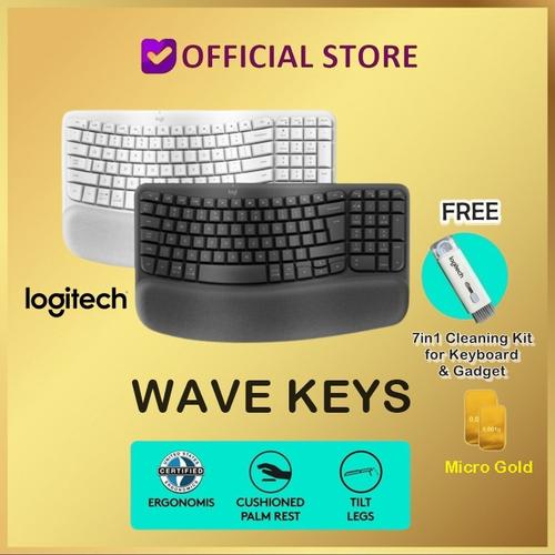 Promo Logitech Wave Keys Keyboard Ergonomic Wireless Bluetooth & Palm Rest Cicil 0 3x Jakarta