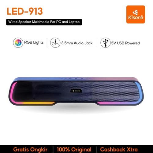 Jual KISONLI Speaker Portable Bluetooth LED-913 Stereo Bass Effect With ...