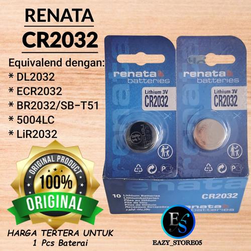 Renata CR2032 Lithium Knopfzellen, 3V, 12 Stück – Für Uhren, Taschenrechner & Kleingeräte