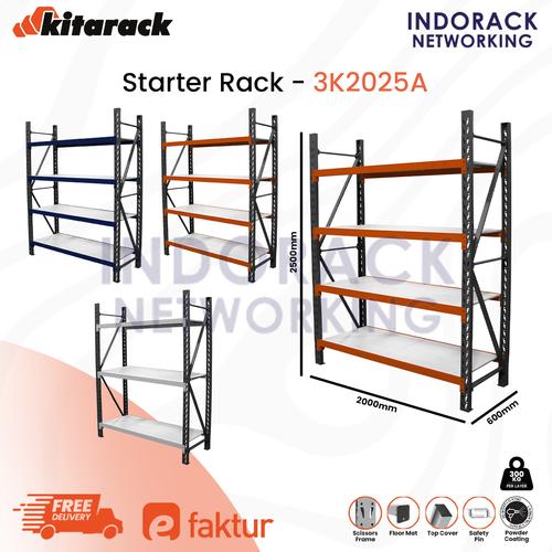 Jual Rak Gudang Besi 300kg per Layer Rack Gudang 2.5 Meter 4 Susun Abu ...