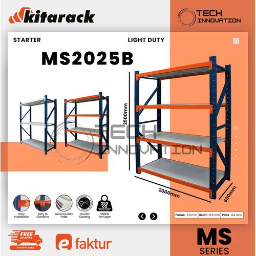 Promo KITARACK Starter Rack Rak Gudang Besi 4 Susun 250 x 60 x 200cm ...