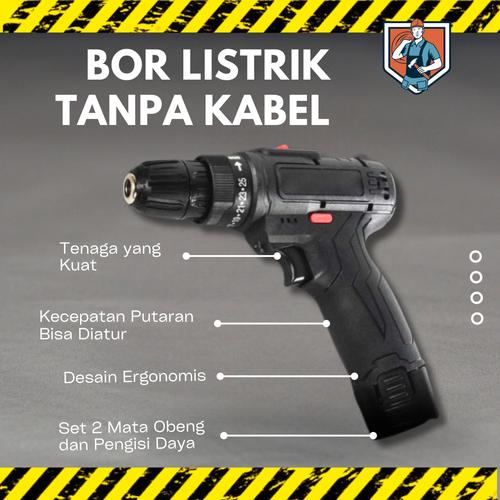 Jual Bor Listrik Tanpa Kabel Impact Wrench Cordless Baterai Lithium ...