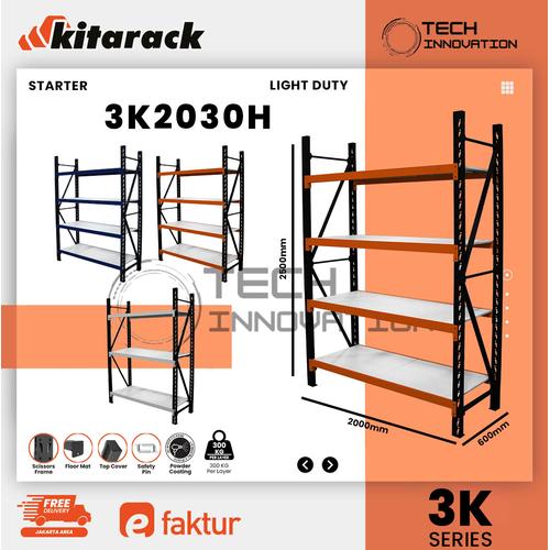 Jual Rak Gudang Light Duty 300KG / Layer Starter Rak 200 x 60 x 300cm ...