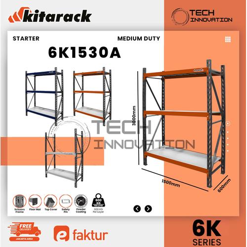 Jual Rak Gudang Light Duty 600KG / Layer Starter Rak 150 x 60 x 300cm ...