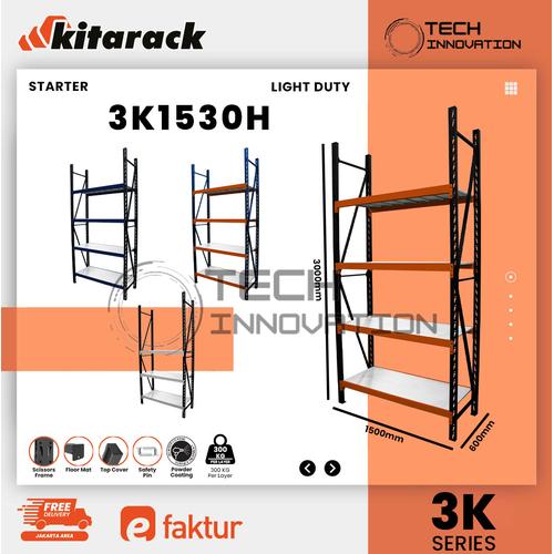 Jual Rak Gudang Light Duty 300KG / Layer Starter Rak 150 x 60 x 300cm ...