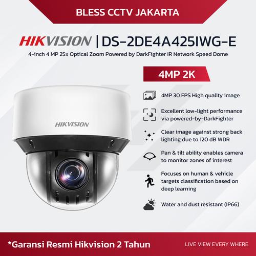 Hikvision DS-2DE4A425IWG-E 4 Megapixel Network Outdoor IR PTZ Camera with 4.8-120mm Lens Hikvision DS-2DE4A425IWG-E 4 Megapixel Network Outdoor IR PTZ Camera with 4.8-120mm Lens