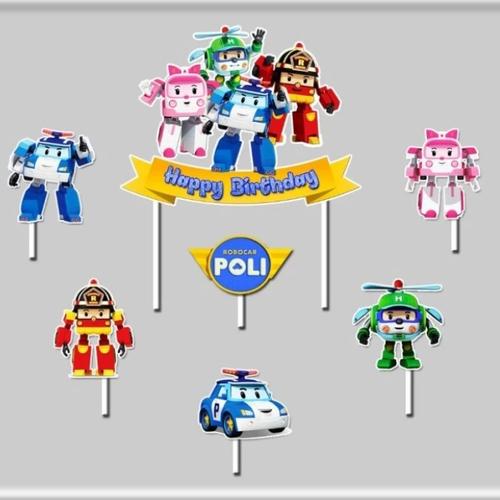 robocar poli cake topper