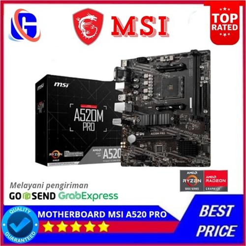 MSI A520M-A Pro – Moederbord Voor AMD Ryzen 3e Generatie, M.2, USB 3.2, Tot 64GB DDR4 – Solide En Betrouwbaar