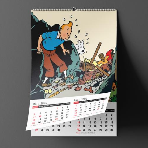 Jual kalender dinding 2025 "Tintin" Kab. Sidoarjo doodlebytim
