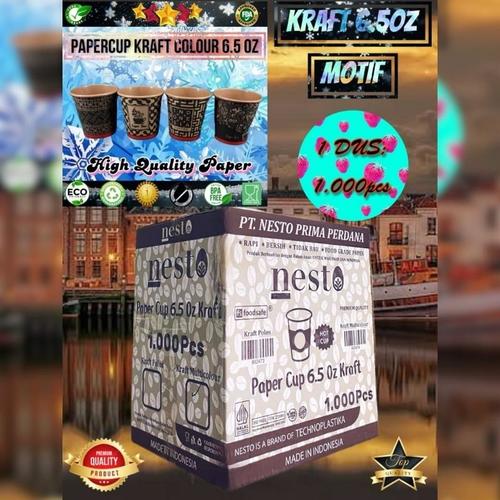 Jual Nesto Paper Cup 6.5 Oz (180ml) / Gelas Kertas Kopi Teh Polos Motif ...